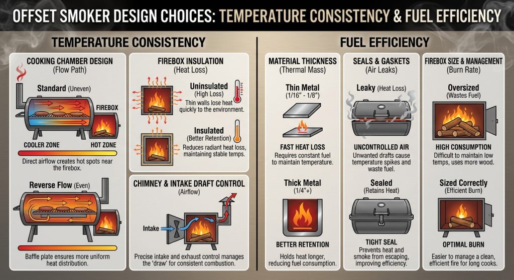 offset smoker temperature consistency